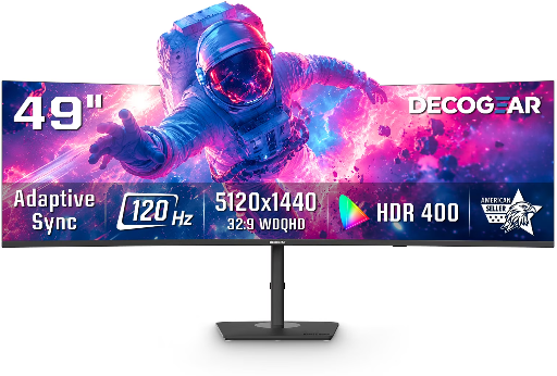 49" Deco Gear 5120x1440 Dual-QHD 120Hz Curved Ultrawide Monitor