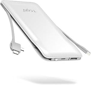 TG90° 5000mAh Ultra Slim Power Bank Built-in AC Plug & 2 Cables Deal