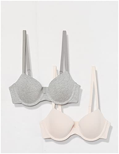 Amazon Essentials Women's Demi Cup Cotton Bra 2-Pack