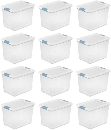 Sterilite 6 Qt. Plastic Stackable Storage Box with Latching Lid (12 Pack) Deal