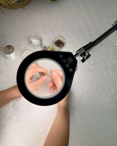 Desk Lamp with Magnifier & Stand 5 Color & 10 Brightness