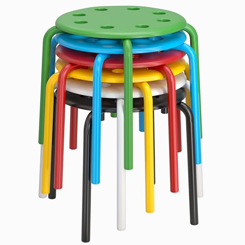 VECELO 6-Piece Stacking Stools for Classroom, 12 Inch Height
