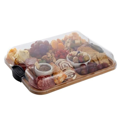Farberware Build-A-Board Bamboo Cutting Board with Built-In Compartments & Clear Locking Lid Deal