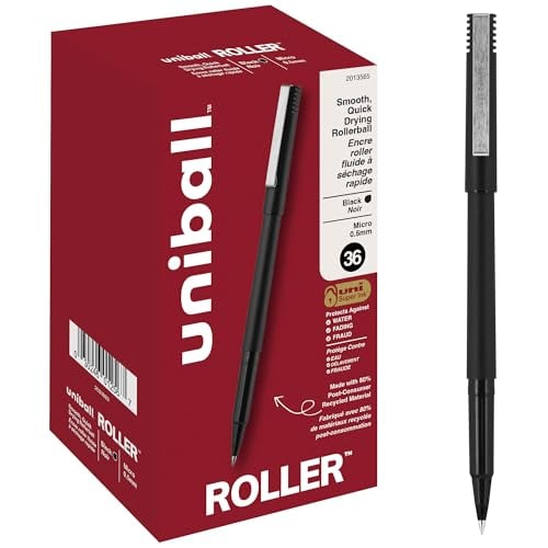 Uni-Ball Roller Pens 72-Pack (Micro, 0.5mm, Black)