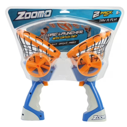 Blip Toys Zoom-O Flying Disc Launcher w/ Catch Net 2-Pack