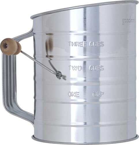 GoodCook Everyday Hand Crank Sifter with Wood Knob (3 Cup Capacity)