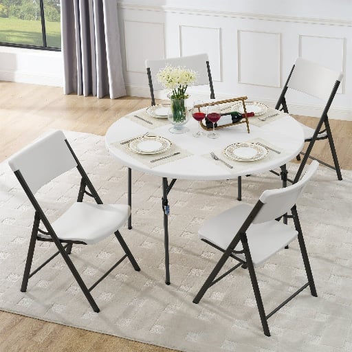 Mainstays 4 Foot Fold-in-Half Round Plastic Table Deal