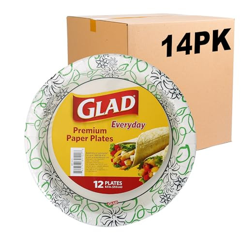 Glad Round Disposable Paper Plates 14-Pack 12-Count