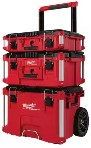 Milwaukee Packout 22 in. Rolling Modular Tool Box LP Handle, 22 in. Large Tool Box and 22 in. Medium Tool Box