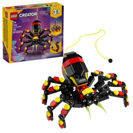 LEGO Creator 3-in-1 Wild Animals Surprising Spider Toy, 153 Pcs.