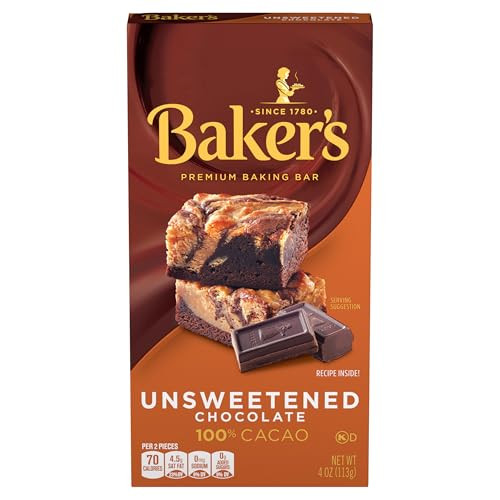 Baker's Premium Baking Chocolate Bar 4oz. (Unsweetened/100% Cacao)