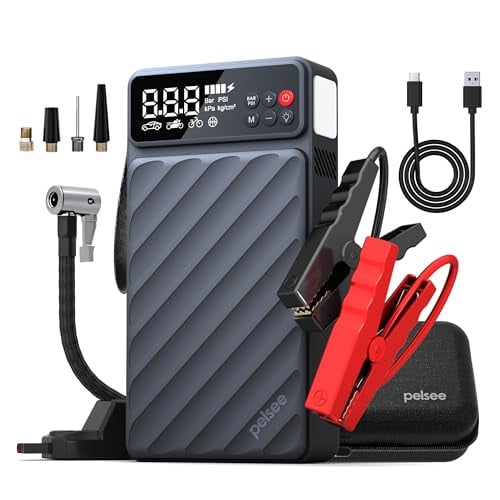 Pelsee 3500A Peak Car Battery Jump Starter w/ Air Compressor & 45W Fast Charging Deal