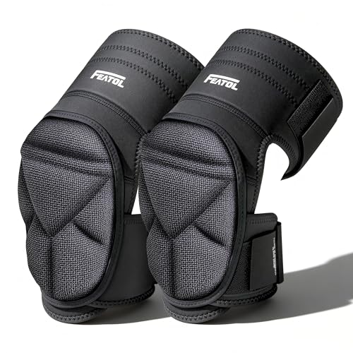 FEATOL Soft Foam Cushioning Gardening & Flooring Adjustable Knee Pads (Black, Pair) Deal