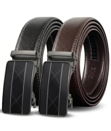 Truyis Men's Leather Ratchet Belt 2 Pack Deal