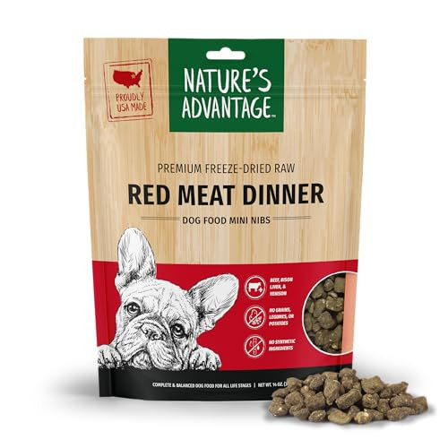 Nature's Advantage Freeze-Dried Raw Red Meat Dinner Dog Food Mini Nibs, 14 oz