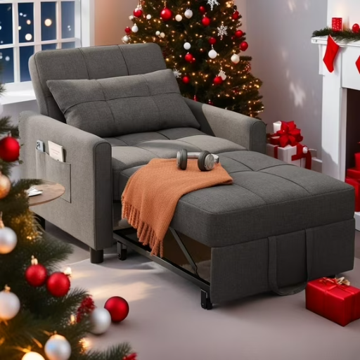 LOFKA 3-in-1 Convertible Recliner Sofa Chair Bed