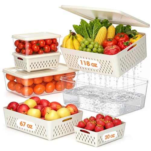 4-Pack Fruit Storage Containers for Fridge