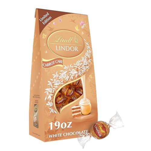 Lindt LINDOR Carrot Cake White Chocolate Candy Truffles 19 oz. Bag Deal