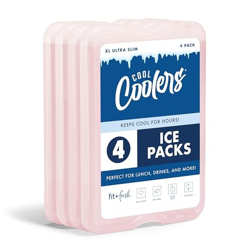 4-Pack Fit + Fresh Cool Coolers Reusable Slim XL Ice Packs