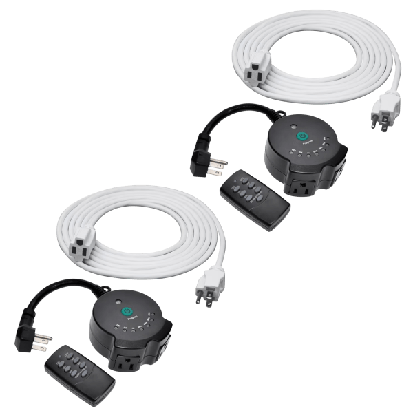 Outdoor Lighting Timer with Indoor/Outdoor Extension Cord 2-Pack Deal