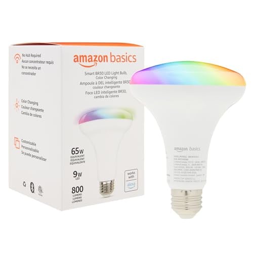 Amazon Basics Smart BR30 9W LED Color Changing Light Bulb
