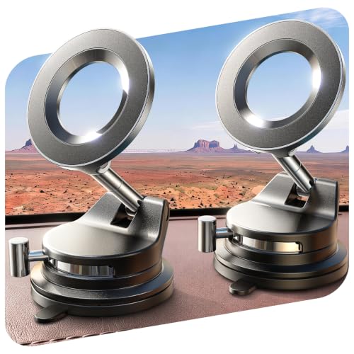 LISEN MagSafe Magnetic Adjustable Suction Cup Car Phone Mounts 2-Pack Deal