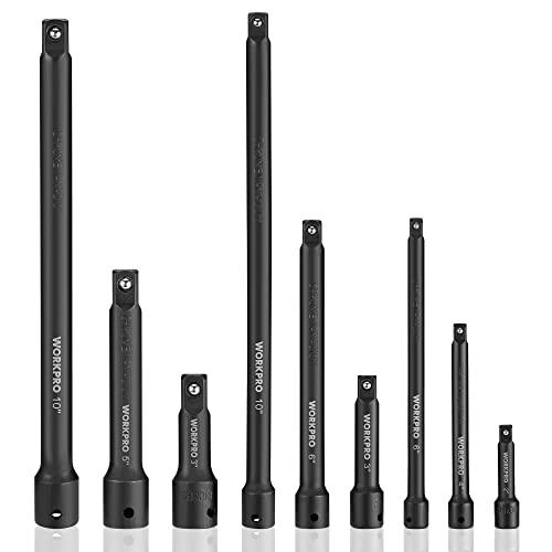 WORKPRO 9 PCS Impact Driver Extension Bar Set, 1/4", 3/8" and 1/2" Drive Deal