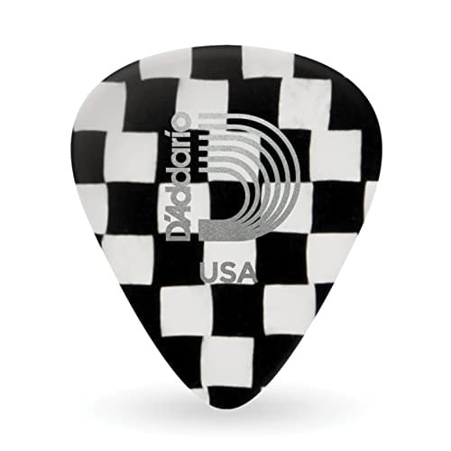 D'Addario Accessories Checkerboard Celluloid Guitar Picks Medium 25 Pack Deal