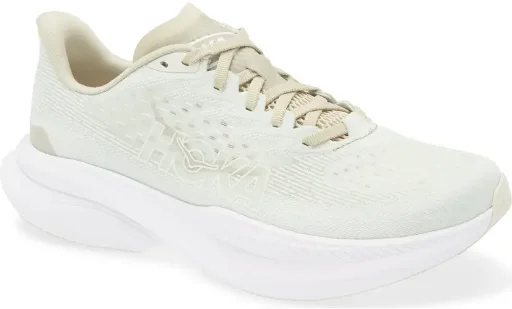 Hoka Women's Mach 6 Running Shoe (Oyster Mushroom Truffle Salt)