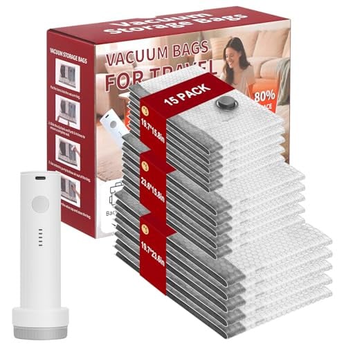 Vacuum Storage Bags 15 Pack with Electric Air Pump Deal