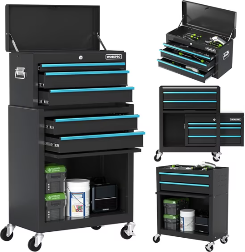 WORKPRO 24.5-Inch 5-Drawer Rolling Tool Chest with Removable Toolbox Organizer
