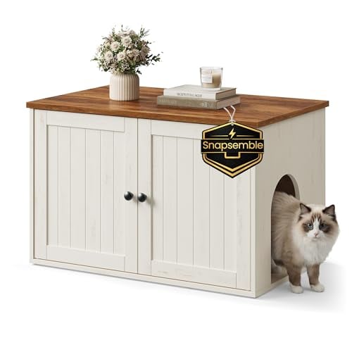 Songmics Home Toolless Assembly Litter Box Enclosure w/Double Doors Deal