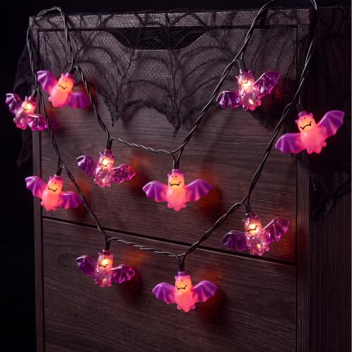 8.5FT 10 LED Purple Bat String Lights