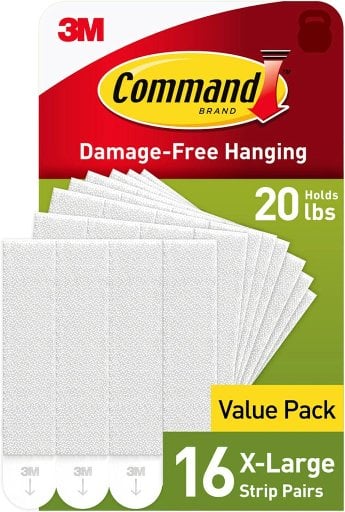 16-Pairs Command 20 lb XL Heavyweight Picture Hanging Strips