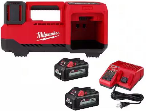 Milwaukee M18 18-Volt Cordless Inflator with Two 6.0Ah Batteries and Charger