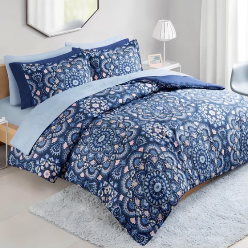 Regency Heights 9-Piece Queen Size Comforter Set with Side Pocket (Navy) Deal