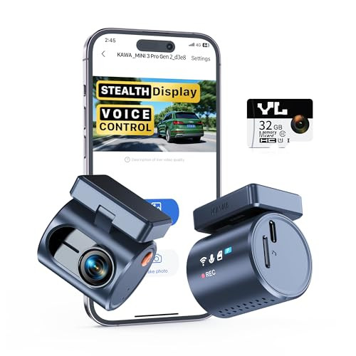 KAWA 2K Dash Cam with Voice Control