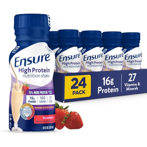 24-Pack 8-Oz Ensure High Protein Nutritional Shake (Strawberry) Deal