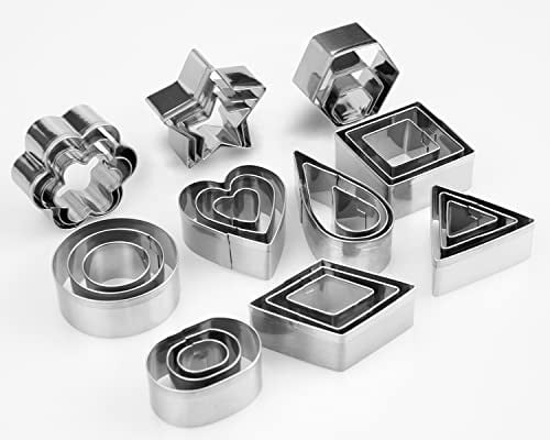 YXCLife Mini Stainless Steel Cookie Cutter Set 30-Piece Deal