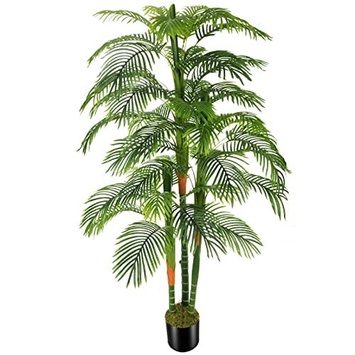 6' OXLLXO Artificial 3 Trunk Golden Cane Palm Tree Deal