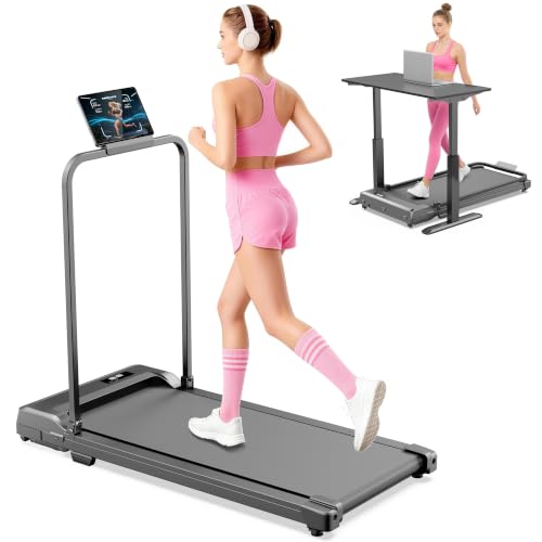 Foldable Compact Treadmills with Handle Bar