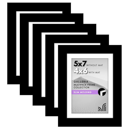 Americanflat 5x7 Picture Frame with Polished Plexiglass - Set of 5
