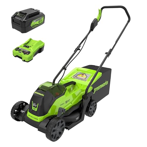 Greenworks 24V 13in Push Lawn Mower with 4.0 Ah Battery and Charger