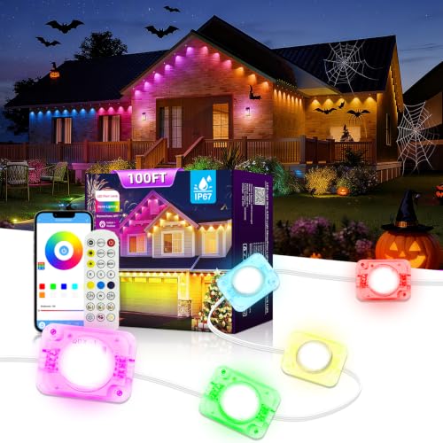 AHAWILL 100' RGB Waterproof Permanent Outdoor Eaves Lights Deal