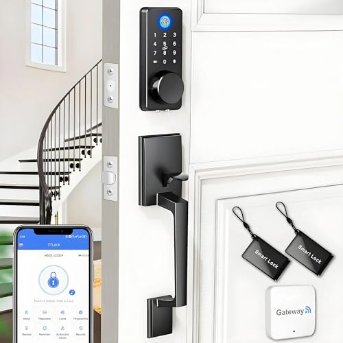 WiFi Smart Keyless Entry Door Lock Set w/Front Door Handle