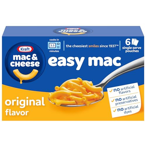 Kraft Easy Mac Original Mac & Cheese Macaroni and Cheese Dinner, 6 ct Packet