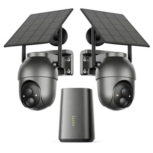 SEHMUA Home Security Cameras Wireless Outdoor, Solar Powered, 2-Cam System Deal