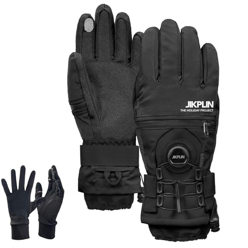 Outdoor Sports Thermal Gloves w/Rotating Size Adjustment Knob