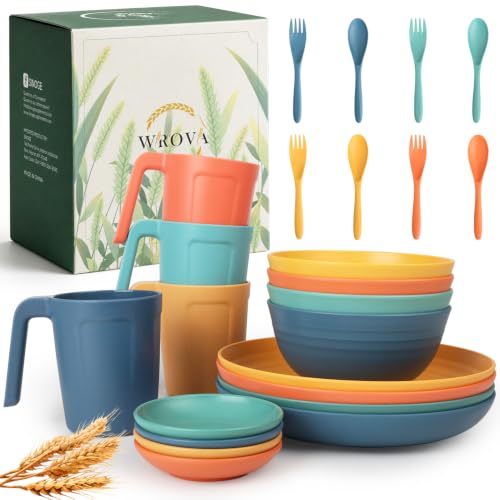 Wrova Wheat Straw Dinnerware Sets 24-Piece Deal
