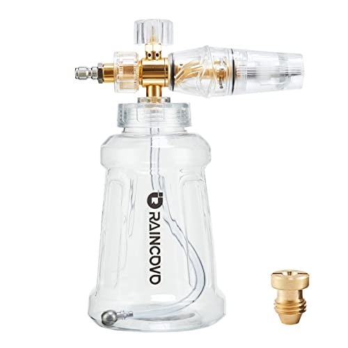 Raincovo Foam Cannon for Pressure Washer, Snow Clear, Stainless Steel Filter